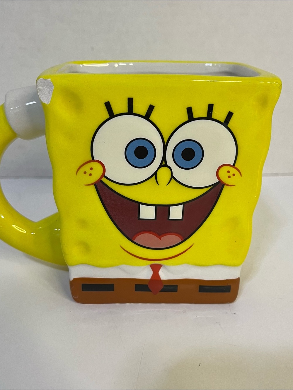 SpongeBob Squarepants Bright Yellow Character Ceramic Mug with Blue Eyes